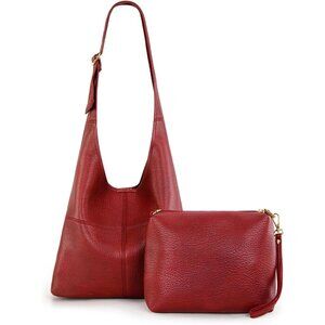 Women Red Imported Vegan Leather Ultra Soft Foldable Shoulder Slouchy Bag